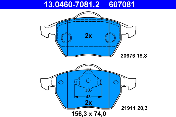 Placute frana ATE 13.0460-7081.2