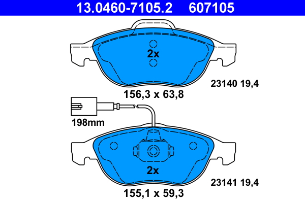 Placute frana ATE 13.0460-7105.2