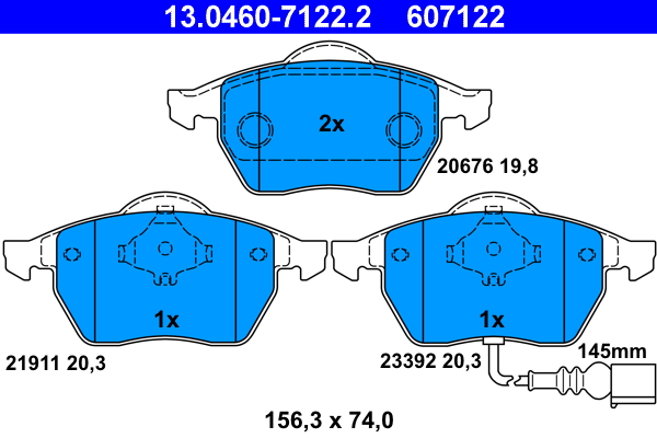 Placute frana ATE 13.0460-7122.2