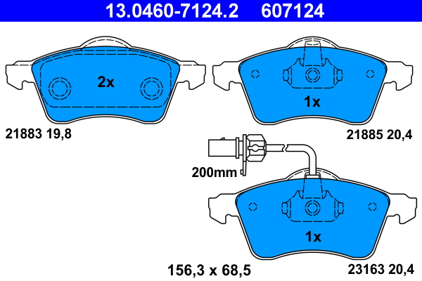 Placute frana ATE 13.0460-7124.2