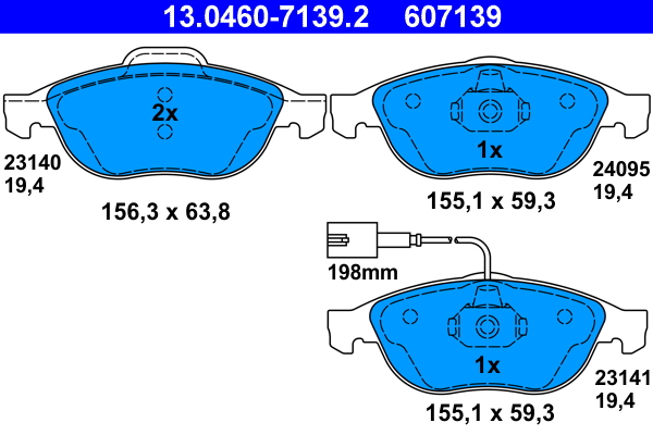 Placute frana ATE 13.0460-7139.2