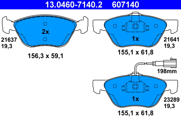 Placute frana ATE 13.0460-7140.2