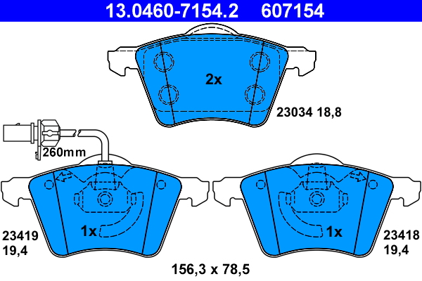 Placute frana ATE 13.0460-7154.2