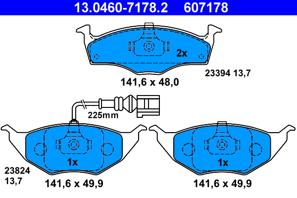 Placute frana ATE 13.0460-7178.2