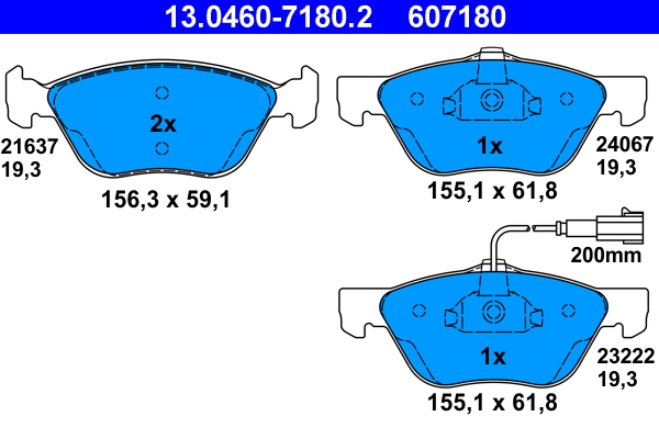 Placute frana ATE 13.0460-7180.2