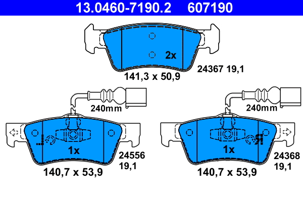 Placute frana ATE 13.0460-7190.2