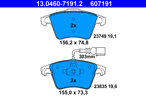 Placute frana ATE 13.0460-7191.2