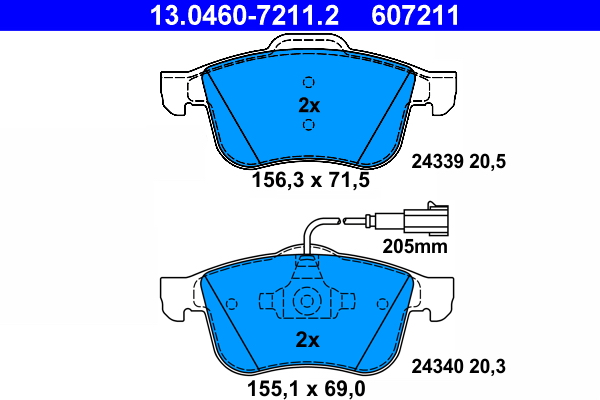 Placute frana ATE 13.0460-7211.2