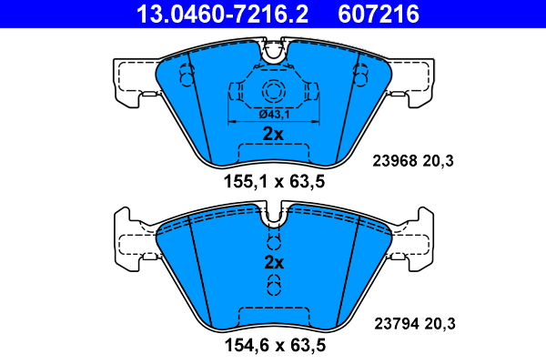 Placute frana ATE 13.0460-7216.2