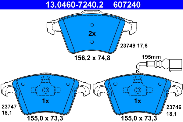 Placute frana ATE 13.0460-7240.2