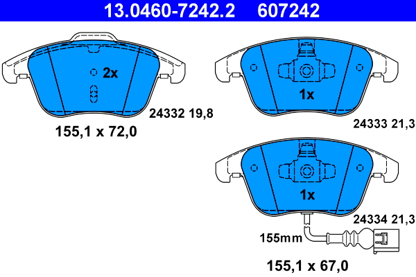 Placute frana ATE 13.0460-7242.2