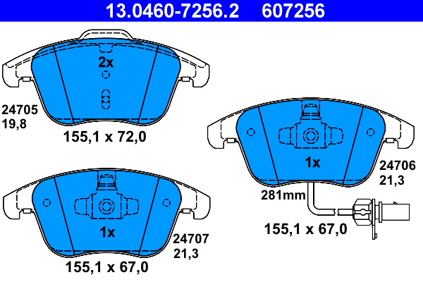 Placute frana ATE 13.0460-7256.2