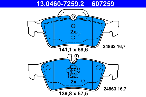 Placute frana ATE 13.0460-7259.2
