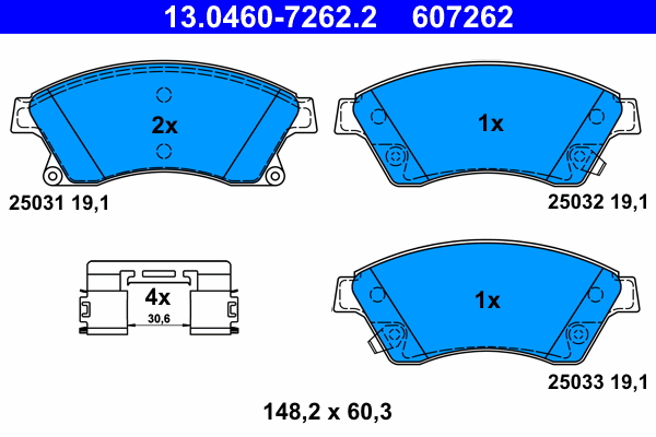 Placute frana ATE 13.0460-7262.2