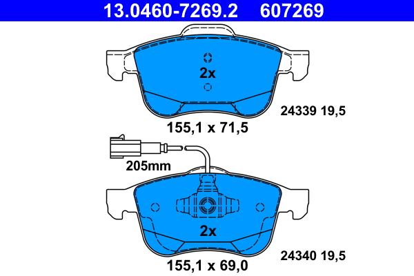 Placute frana ATE 13.0460-7269.2