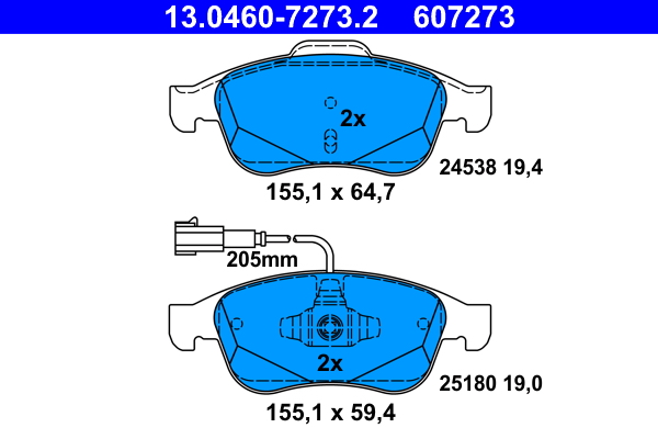 Placute frana ATE 13.0460-7273.2