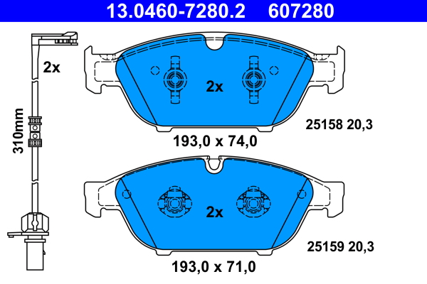 Placute frana ATE 13.0460-7280.2