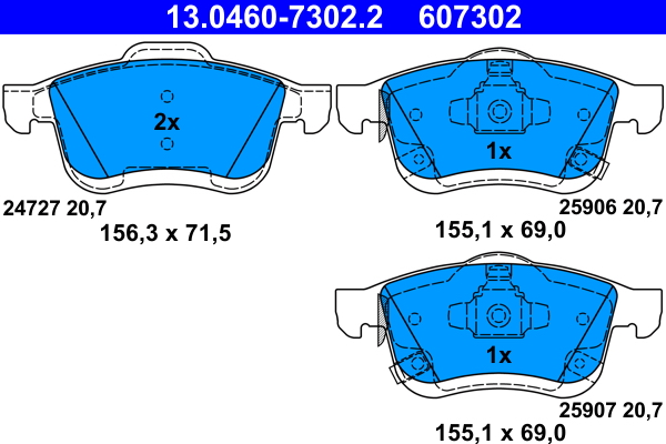 Placute frana ATE 13.0460-7302.2