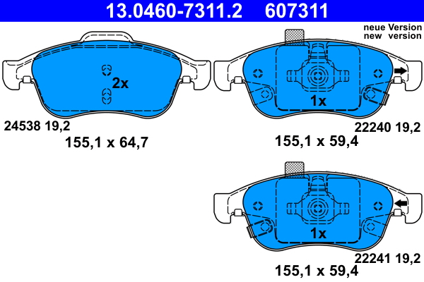 Placute frana ATE 13.0460-7311.2