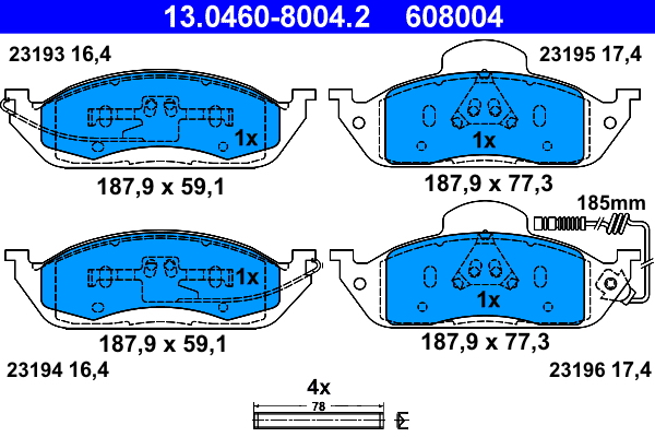 Placute frana ATE 13.0460-8004.2
