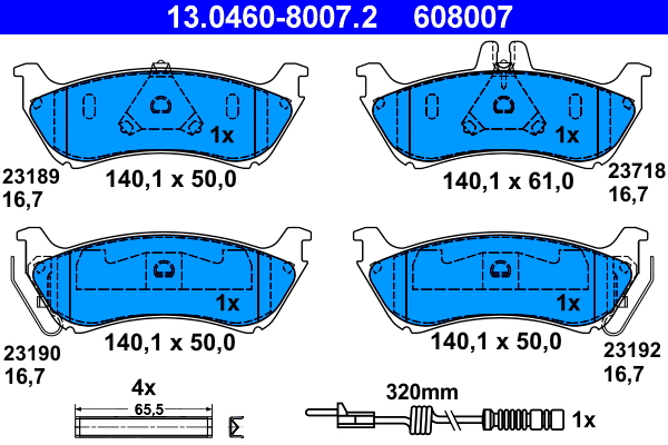 Placute frana ATE 13.0460-8007.2