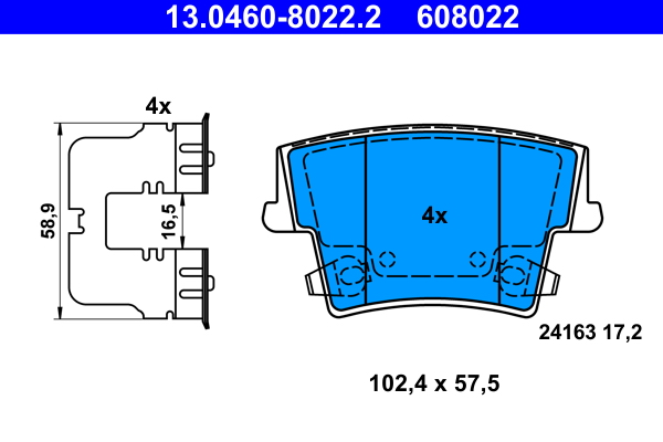 Placute frana ATE 13.0460-8022.2