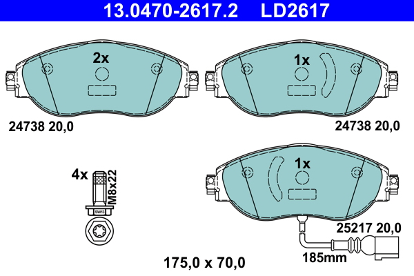 Placute frana ATE 13.0470-2617.2