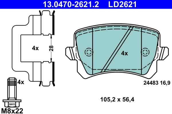 Placute frana ATE 13.0470-2621.2