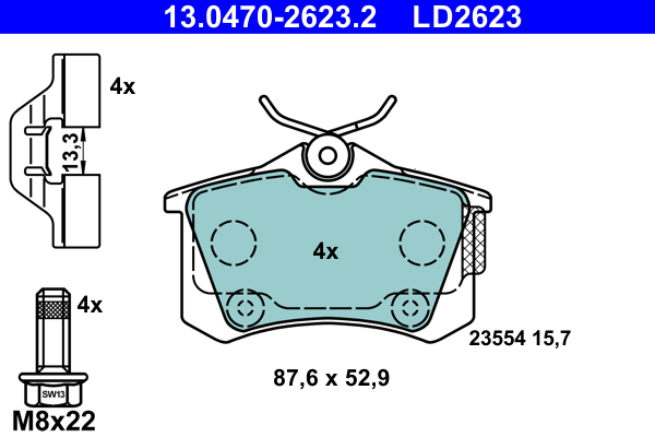 Placute frana ATE 13.0470-2623.2