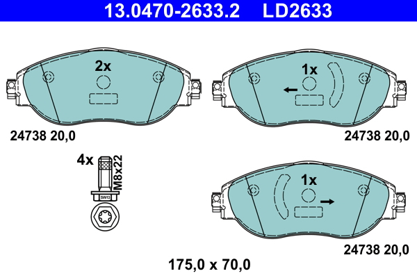 Placute frana ATE 13.0470-2633.2
