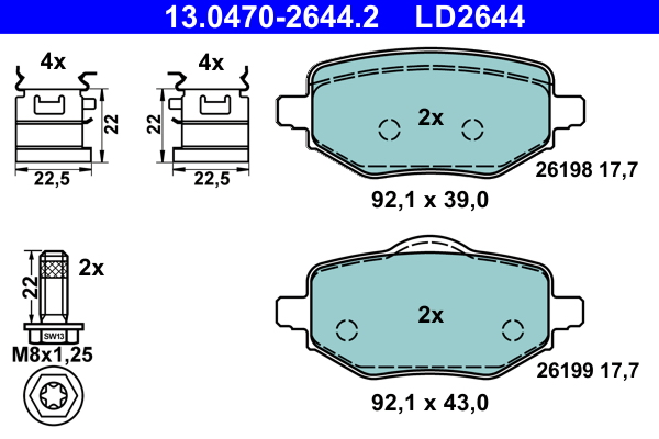Placute frana ATE 13.0470-2644.2