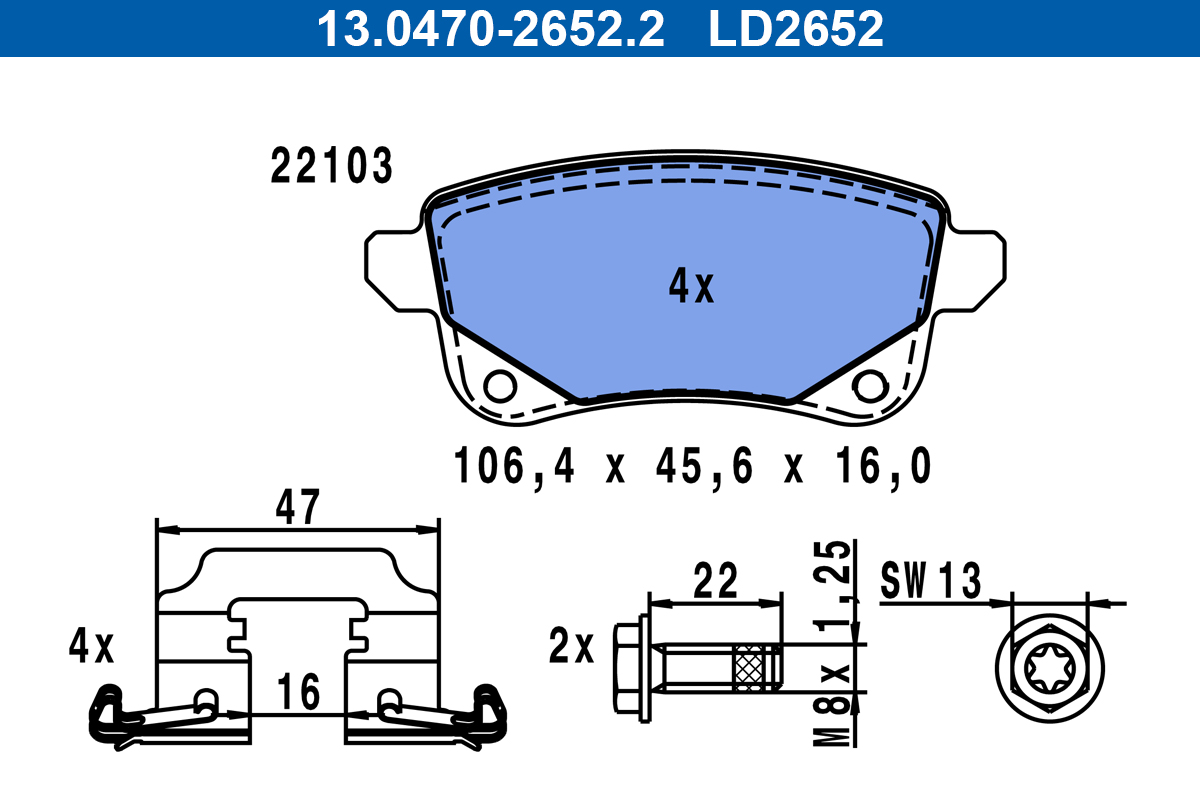 Placute frana ATE 13.0470-2652.2