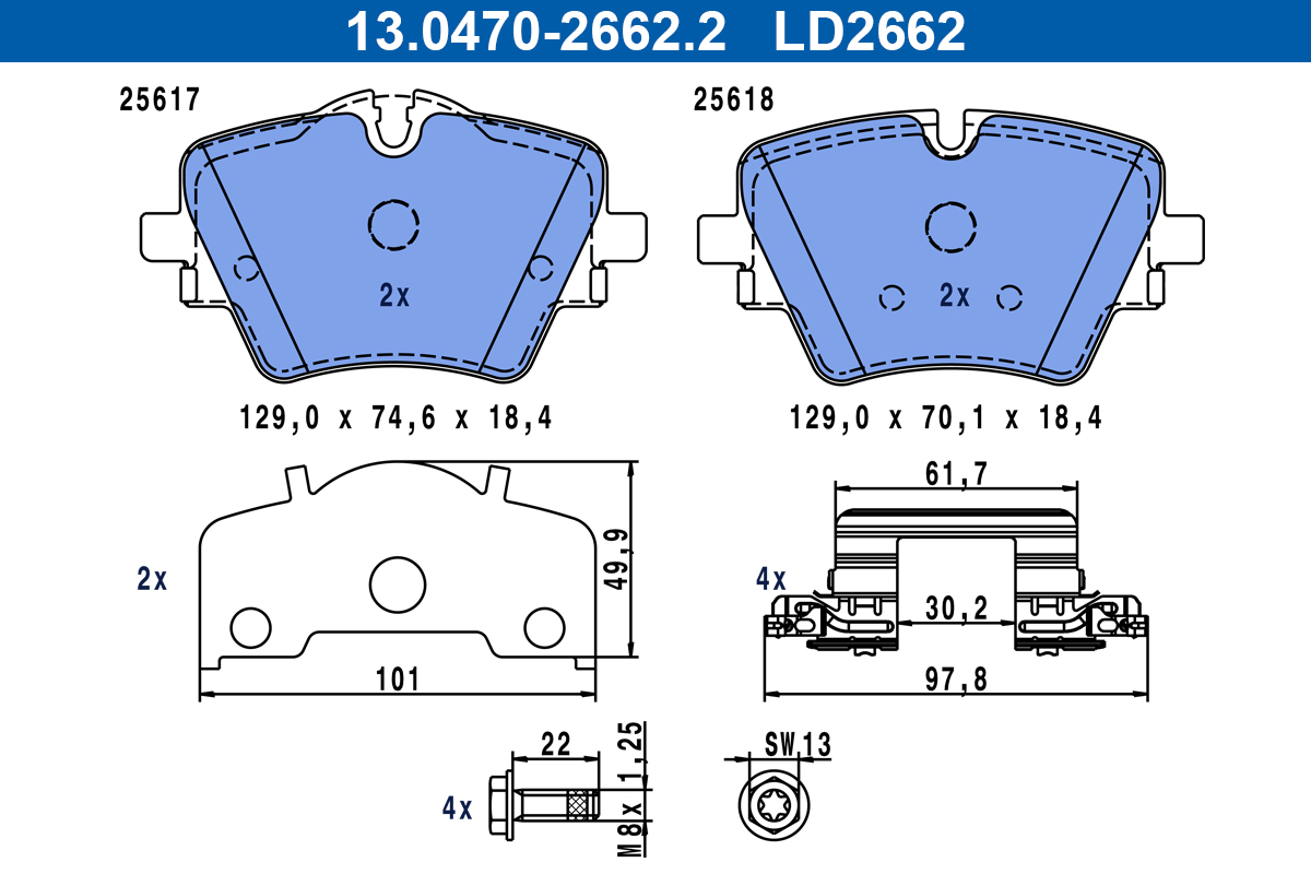 Placute frana ATE 13.0470-2662.2