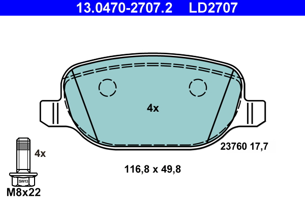 Placute frana ATE 13.0470-2707.2