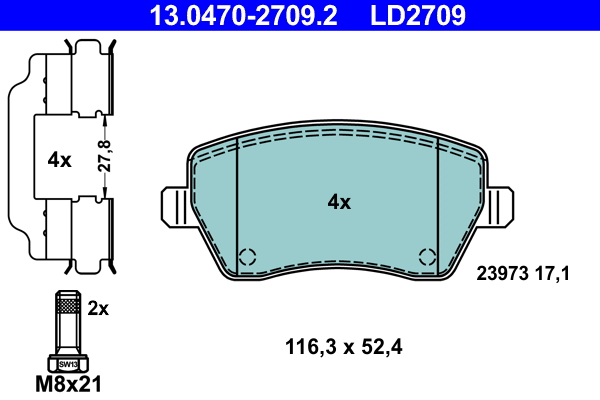 Placute frana ATE 13.0470-2709.2