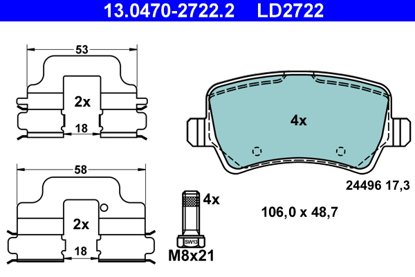 Placute frana ATE 13.0470-2722.2