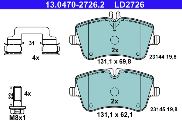 Placute frana ATE 13.0470-2726.2
