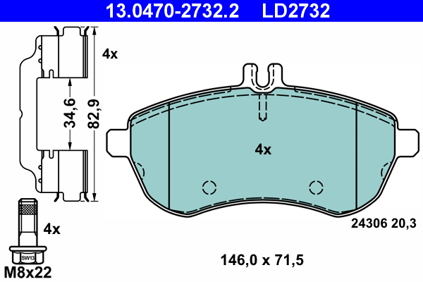 Placute frana ATE 13.0470-2732.2