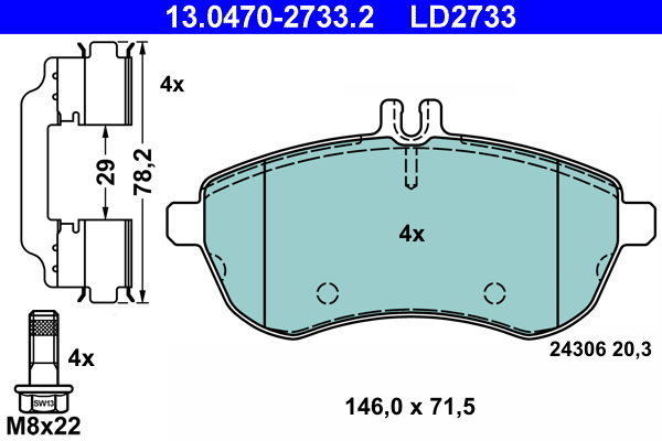 Placute frana ATE 13.0470-2733.2