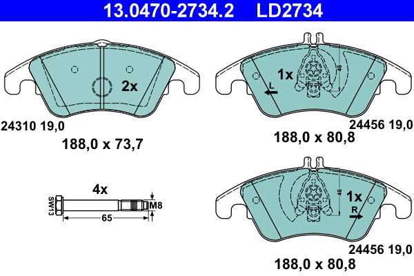 Placute frana ATE 13.0470-2734.2