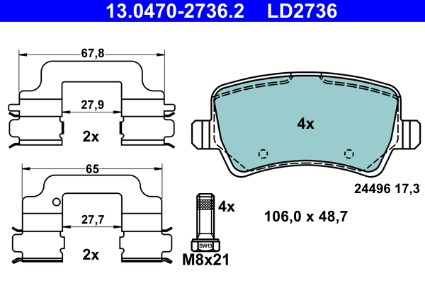 Placute frana ATE 13.0470-2736.2