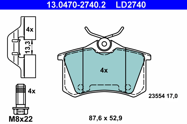 Placute frana ATE 13.0470-2740.2