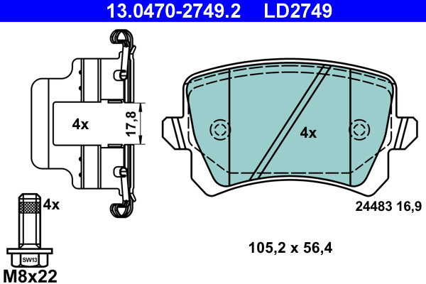 Placute frana ATE 13.0470-2749.2