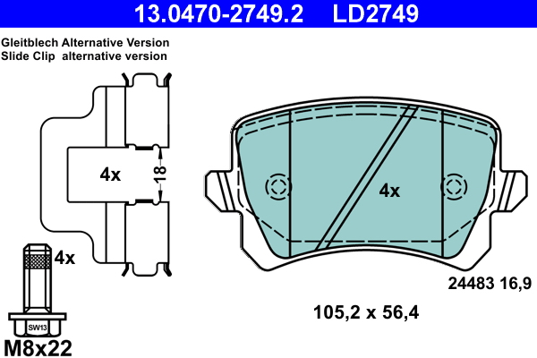 Placute frana ATE 13.0470-2749.2