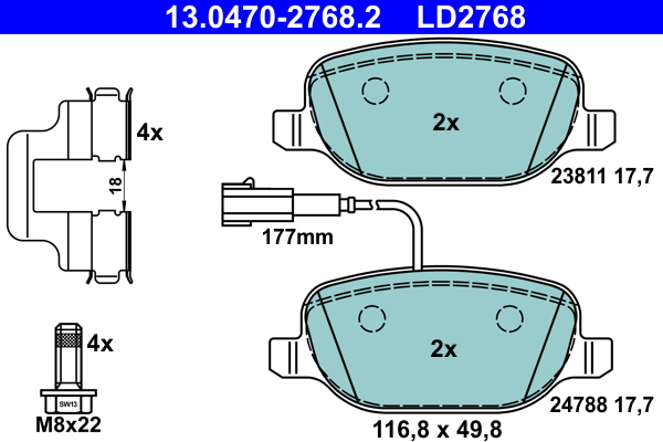 Placute frana ATE 13.0470-2768.2