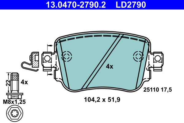 Placute frana ATE 13.0470-2790.2