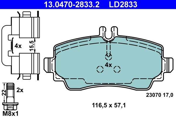 Placute frana ATE 13.0470-2833.2