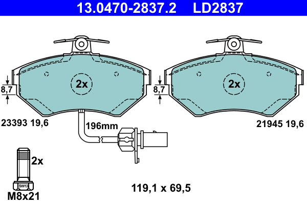 Placute frana ATE 13.0470-2837.2
