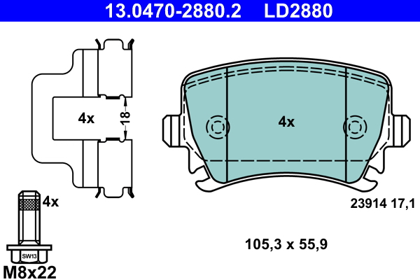 Placute frana ATE 13.0470-2880.2
