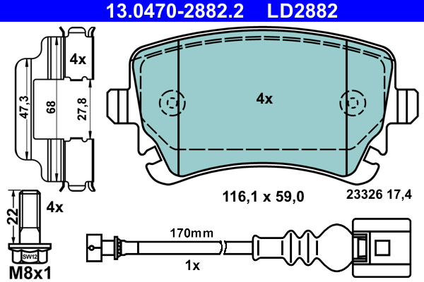 Placute frana ATE 13.0470-2882.2